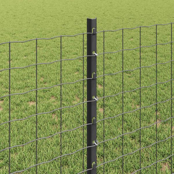 Eingebetteter Zaunpfosten 11 Stk. Grau 120 cm