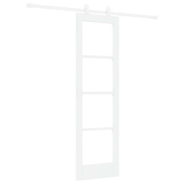 Schiebetür ORKDAL 61 x 198,5 cm Massivholz Kiefer und Glas Weiß