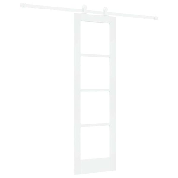 Schiebetür ORKDAL 61 x 198,5 cm Massivholz Kiefer und Glas Weiß