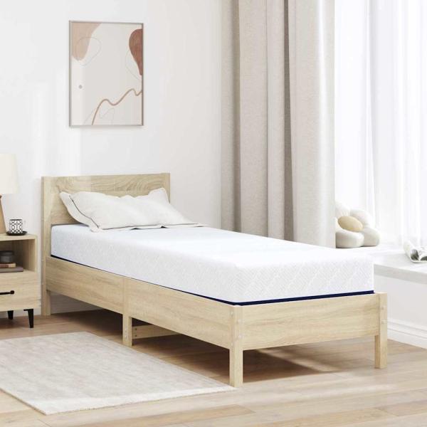ARDEBO.de - Matratze Weiß und Blau 70 x 200 cm Jacquard-Stoff