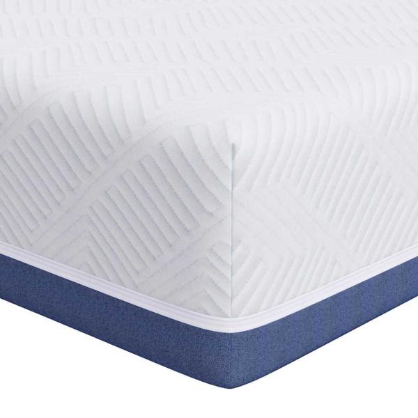 Matratze Weiß und Blau 70 x 200 cm Jacquard-Stoff