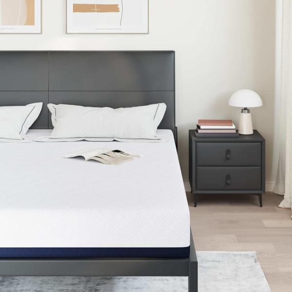 Matratze Weiß und Blau 200 x 200 cm Jacquard-Stoff