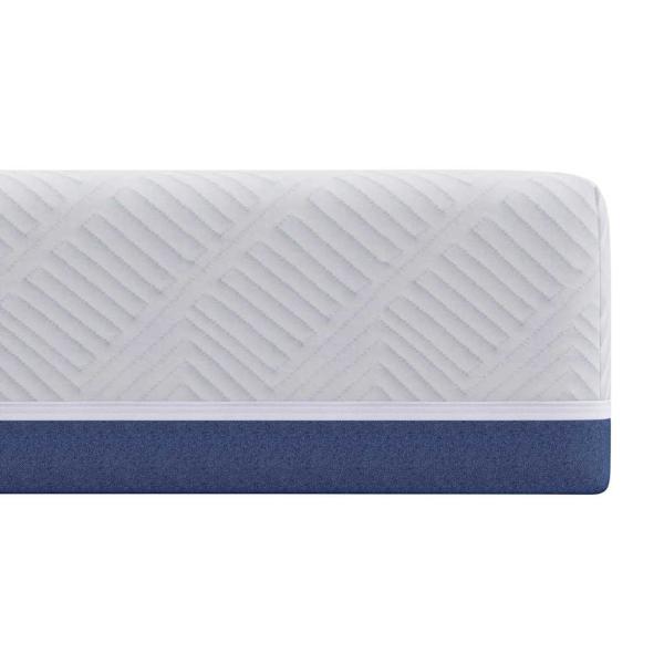 Matratze Weiß und Blau 200 x 200 cm Jacquard-Stoff