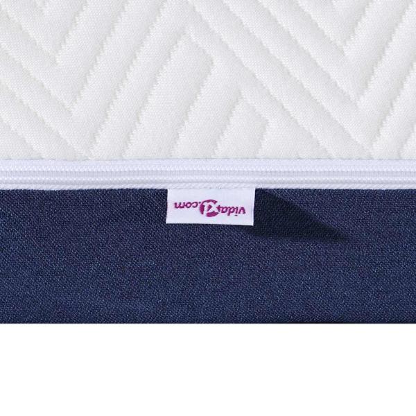 Matratze Weiß und Blau 200 x 200 cm Jacquard-Stoff
