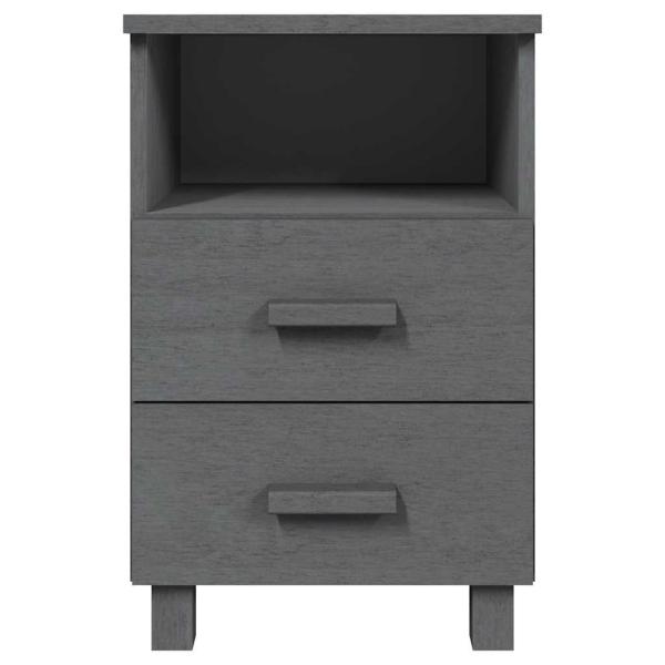 Nachttisch HAMAR Dunkelgrau 40x35x62 cm Massivholz Kiefer