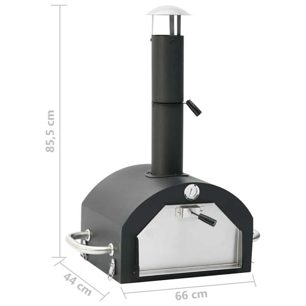 3-in-1 Outdoor-Pizzaofen & Grill Schwarz