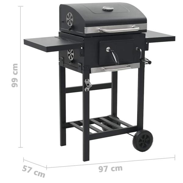 3-in-1 Outdoor-Pizzaofen & Grill Schwarz