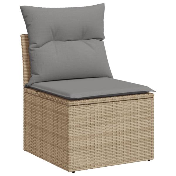 6-tlg. Garten-Sofagarnitur mit Kissen Beigemischung Poly Rattan