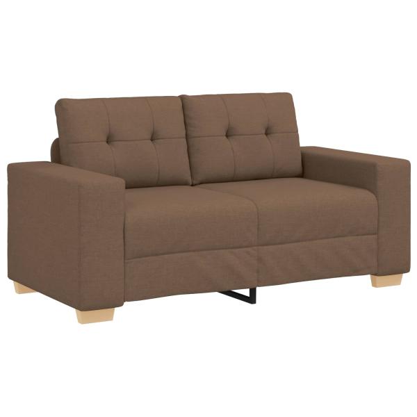2-tlg. Sofagarnitur mit Kissen braun Stoff