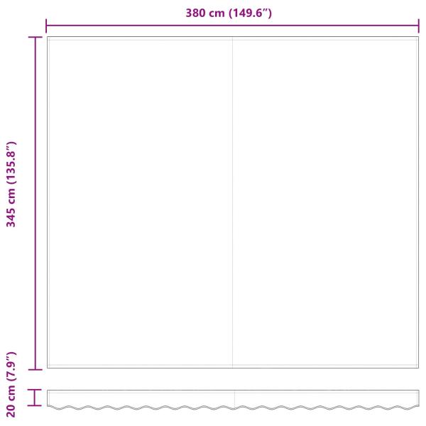Einziehbare Markise Grün und Weiß 400 x 350 cm