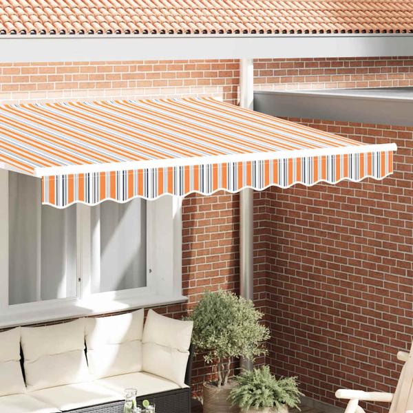 ARDEBO.de - Ersatzvolant für Markise für 2,5 m Orange & Grau gestreift