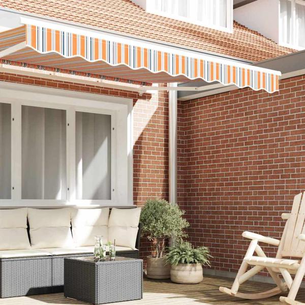 Ersatzvolant für Markise für 2,5 m Orange & Grau gestreift