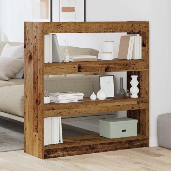 Bücherregal 3 Ebenen 100 x 30 x 103 cm Holzwerkstoff Altholz