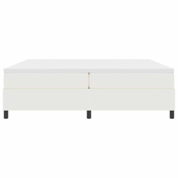 Boxspringbett Creme und Weiß 200 x 200 cm Cordstoff