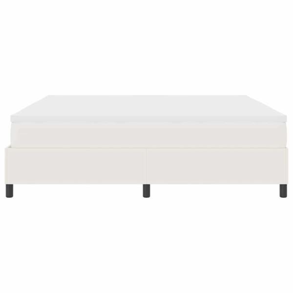 Boxspringbett Creme und Weiß 200 x 200 cm Cordstoff