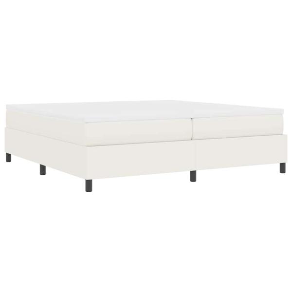 Boxspringbett Creme und Weiß 200 x 200 cm Cordstoff