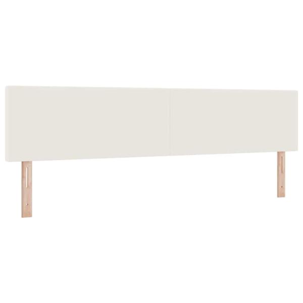 LED Boxspringbett Creme und Weiß 200 x 200 cm Cordstoff