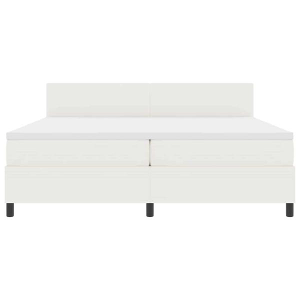 LED Boxspringbett Creme und Weiß 200 x 200 cm Cordstoff