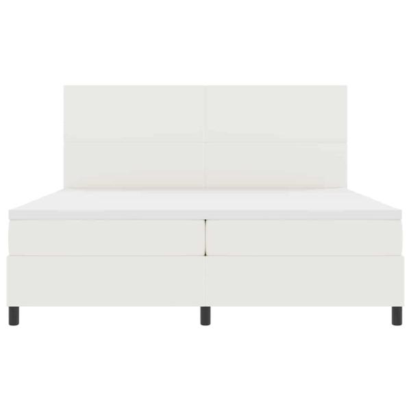 LED Boxspringbett Creme und Weiß 200 x 200 cm Cordstoff