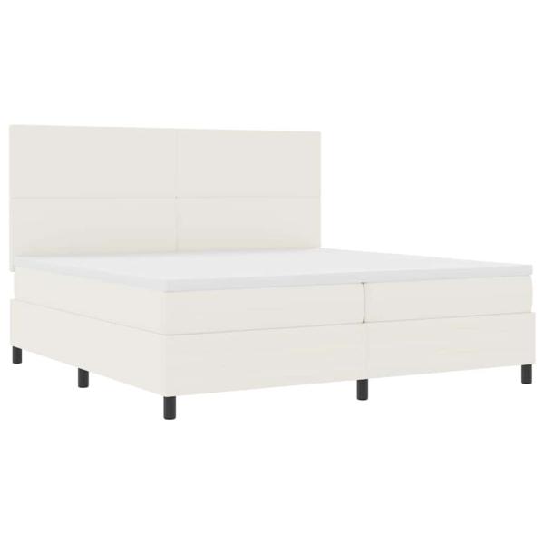 LED Boxspringbett Creme und Weiß 200 x 200 cm Cordstoff