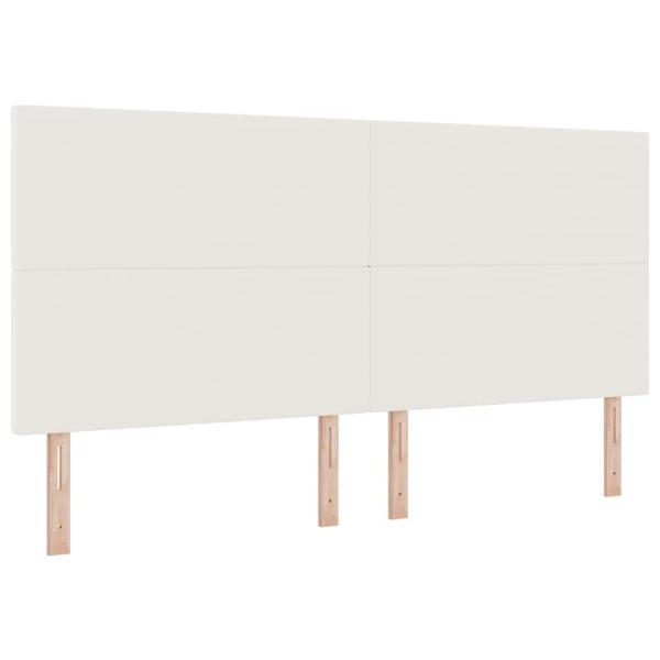 LED Boxspringbett Creme und Weiß 200 x 200 cm Cordstoff
