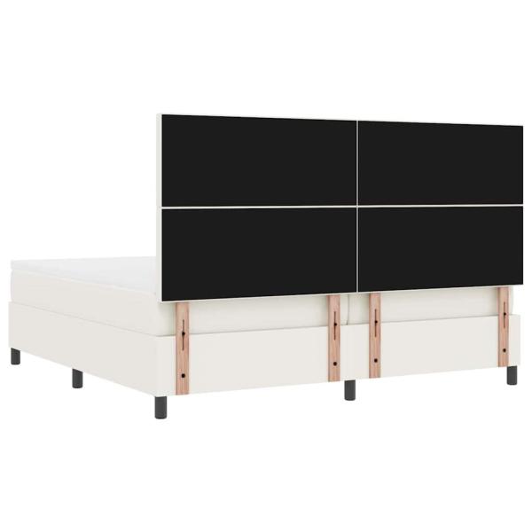 LED Boxspringbett Creme und Weiß 200 x 200 cm Cordstoff