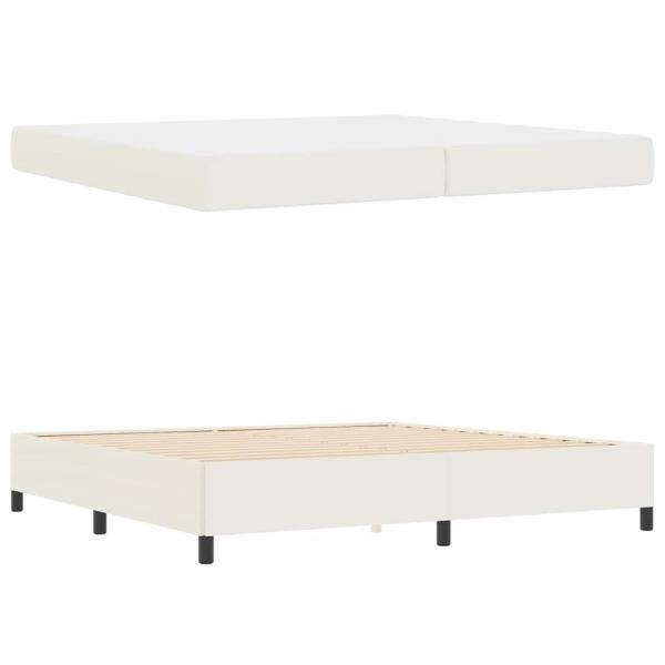 Bettrahmen mit Matratze Creme 200 x 200 cm Stoff