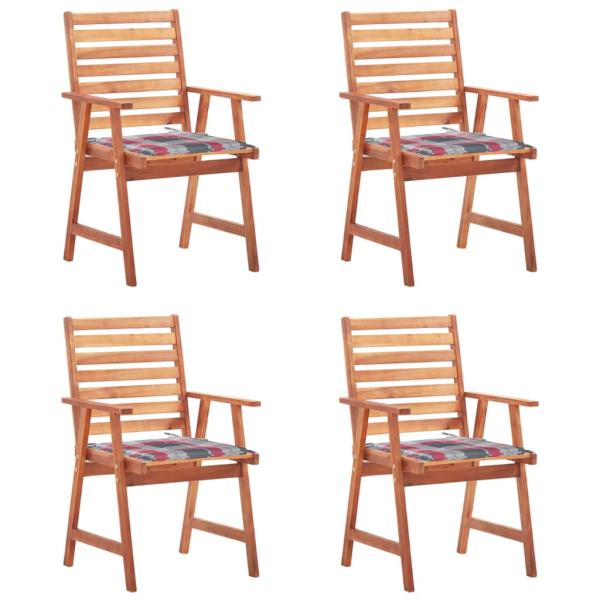 ARDEBO.de - Garten-Essstühle 4 Stk. mit Kissen Massivholz Akazie