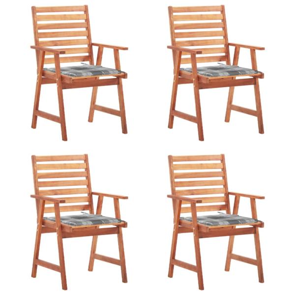 ARDEBO.de - Garten-Essstühle 4 Stk. mit Kissen Massivholz Akazie