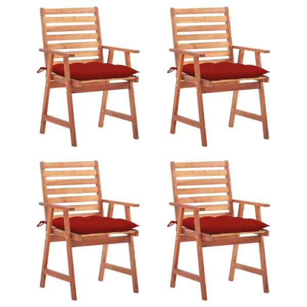 ARDEBO.de - Garten-Essstühle 4 Stk. mit Kissen Massivholz Akazie