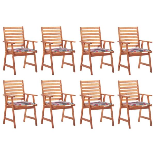 ARDEBO.de - Garten-Essstühle 8 Stk. mit Kissen Massivholz Akazie