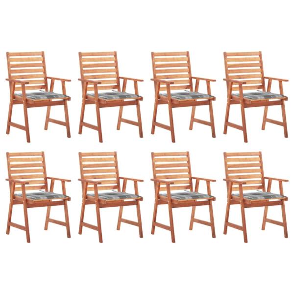 ARDEBO.de - Garten-Essstühle 8 Stk. mit Kissen Massivholz Akazie