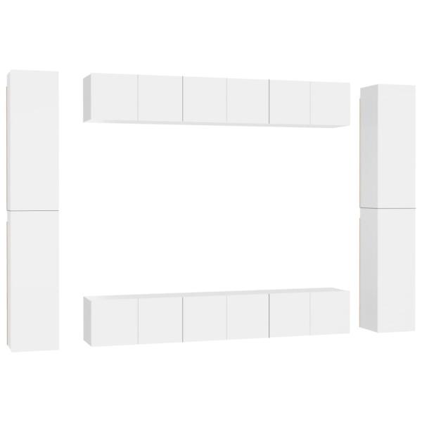 10-tlg. TV-Schrank-Set Weiß Holzwerkstoff