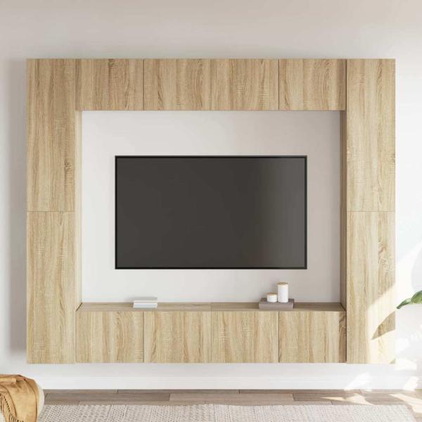 ARDEBO.de - 8-tlg. TV-Schrank-Set Sonoma-Eiche Holzwerkstoff