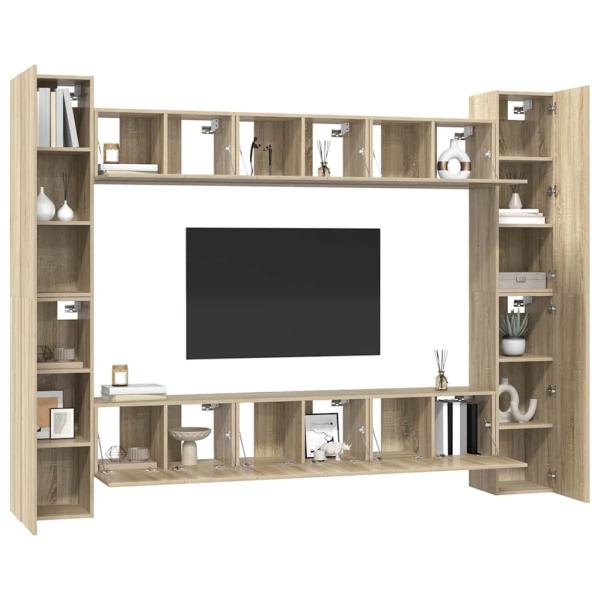 10-tlg. TV-Schrank-Set Sonoma-Eiche Holzwerkstoff