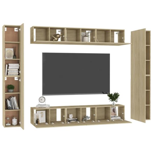 10-tlg. TV-Schrank-Set Sonoma-Eiche Holzwerkstoff