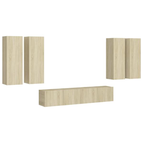 6-tlg. TV-Schrank-Set Sonoma-Eiche Holzwerkstoff