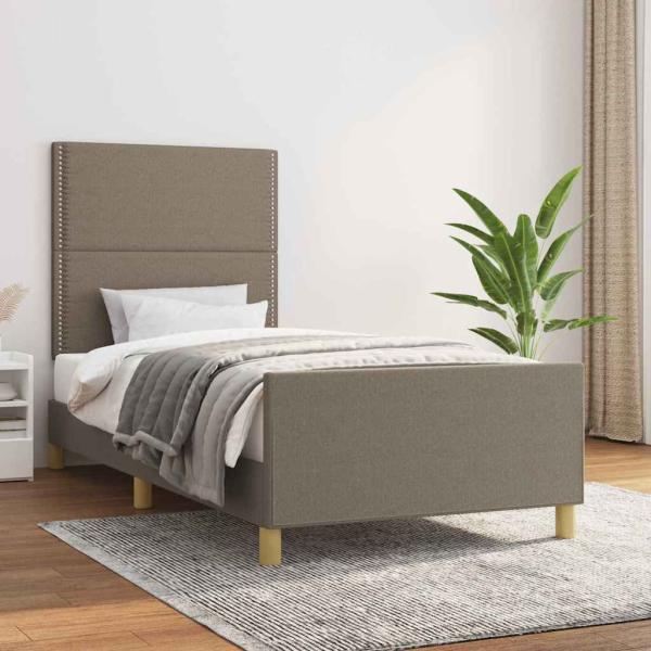 ARDEBO.de - Bettgestell ohne Matratze Taupe 100x200 cm Stoff