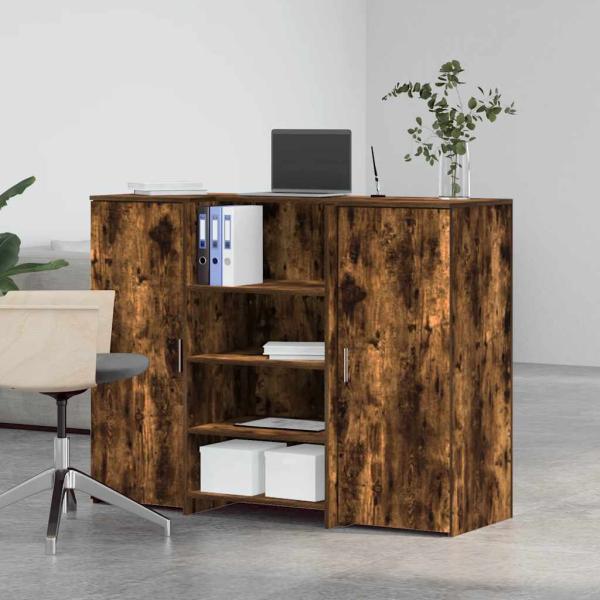 Empfangstheke Räuchereiche 135x50x103,5 cm Holzwerkstoff