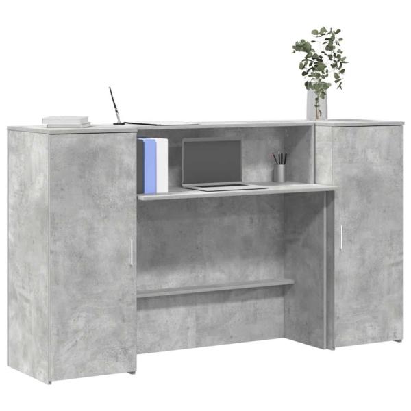 ARDEBO.de - Empfangstheke Betongrau 180x50x103,5 cm Holzwerkstoff