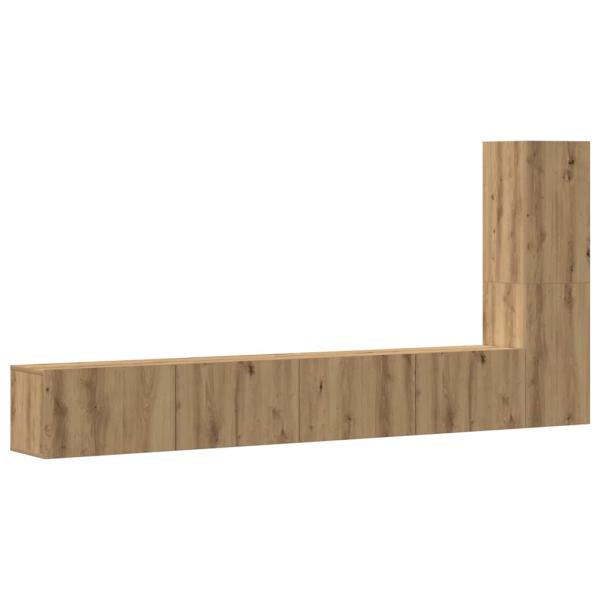 3-tlg. TV-Schrank-Set Wandmontage Artisan-Eiche Holzwerkstoff