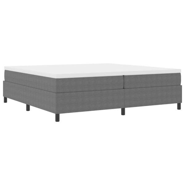 Boxspringbett Hellgrau und Weiß 200 x 200 cm Cordstoff