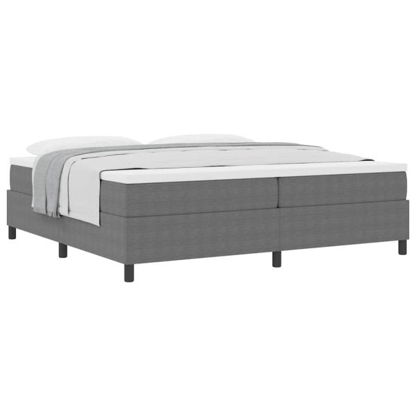 Boxspringbett Hellgrau und Weiß 200 x 200 cm Cordstoff