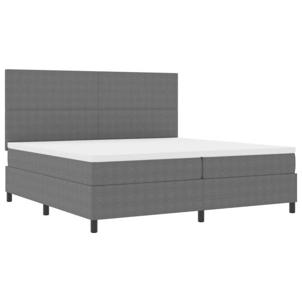 Boxspringbett Hellgrau und Weiß 200 x 200 cm Cordstoff
