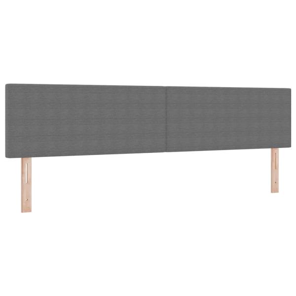 LED Boxspringbett Hellgrau und Weiß 200 x 200 cm Cordstoff