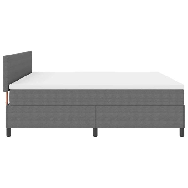 LED Boxspringbett Hellgrau und Weiß 200 x 200 cm Cordstoff