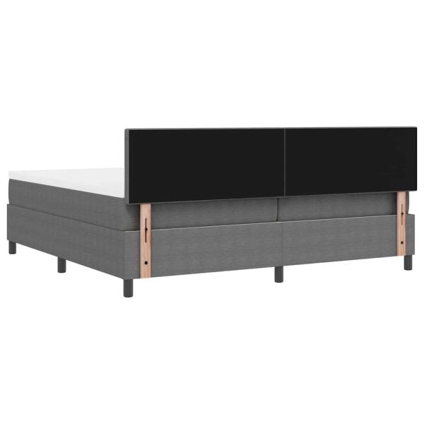 LED Boxspringbett Hellgrau und Weiß 200 x 200 cm Cordstoff