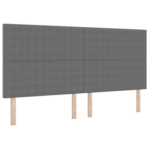 LED Boxspringbett Hellgrau und Weiß 200 x 200 cm Cordstoff