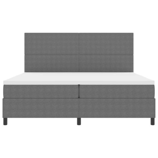 LED Boxspringbett Hellgrau und Weiß 200 x 200 cm Cordstoff