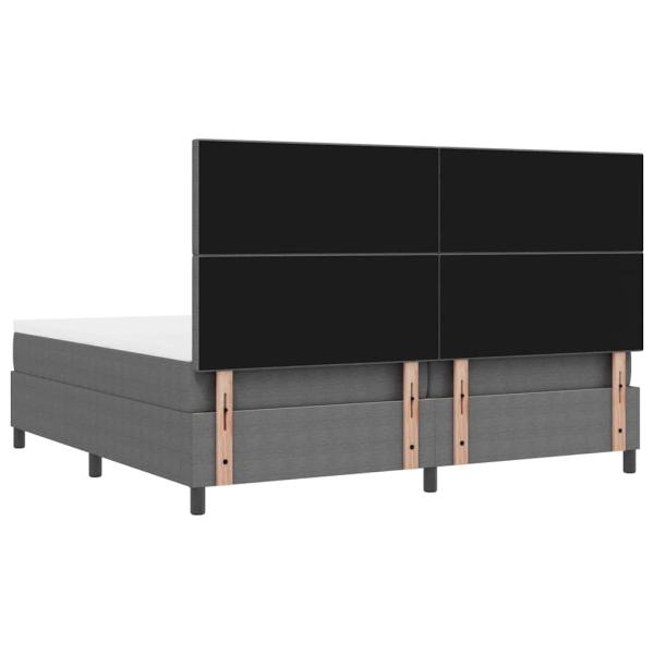 LED Boxspringbett Hellgrau und Weiß 200 x 200 cm Cordstoff